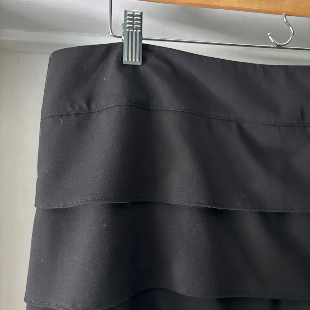 Sandro Sportswear Black Mini Skirt Ruffle Tiered Size 16 NWT